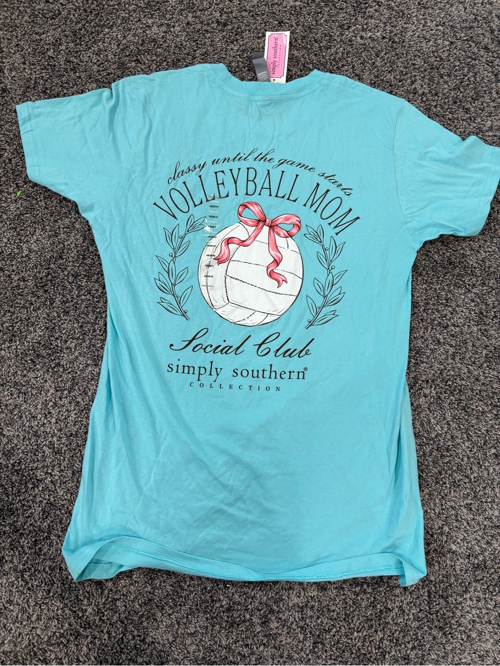 Simply Southern Aqua Volleyball Mom Short Sleeve Tee